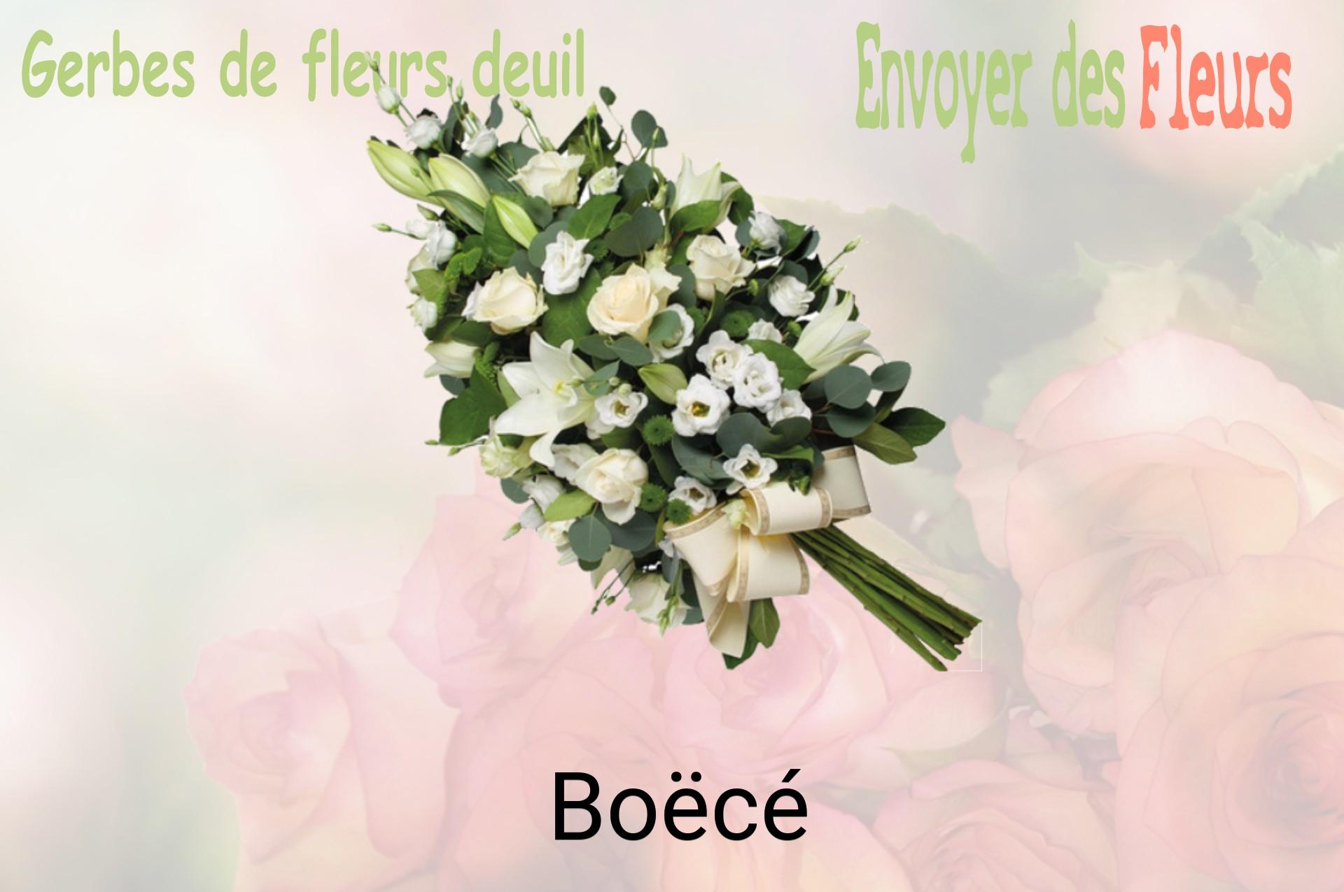 Gerbe de fleurs de deuil livrée à Boëcé